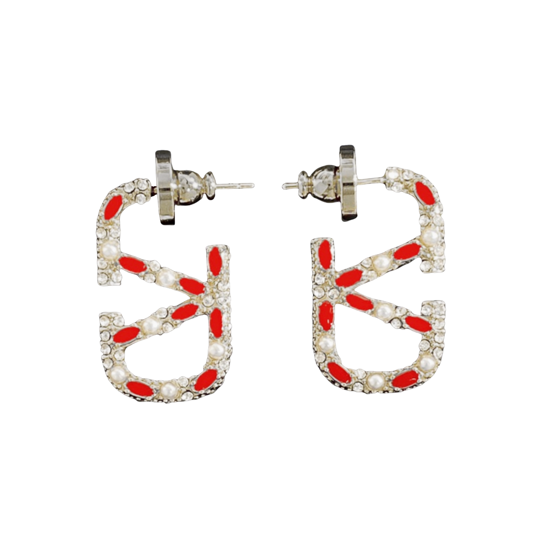 VTE037 V logo Earrings - ccjewelryacc