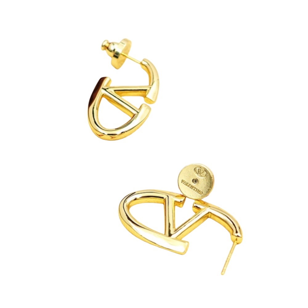 VTE025 Vlogo signature metal earrings - ccjewelryacc