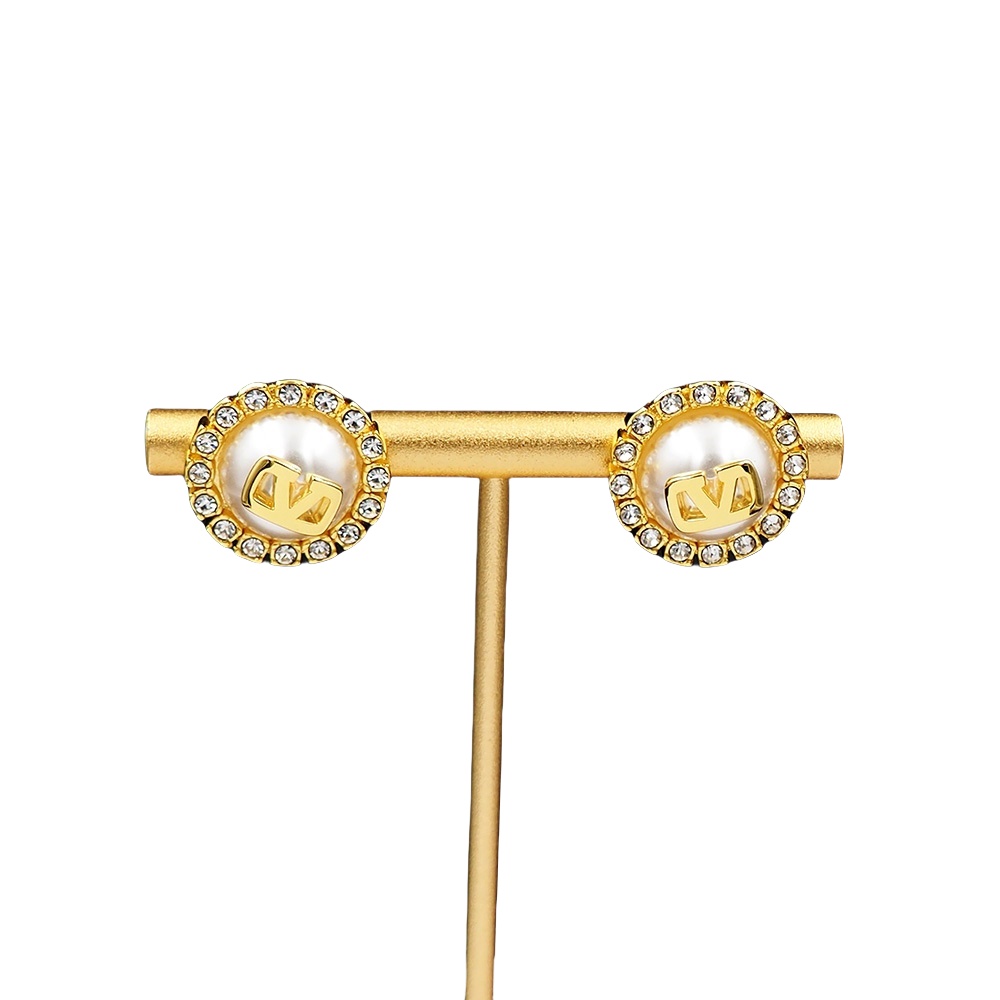 VTE015 Valentino Vlogo signature earrings in metal and swarovski crystals - ccjewelryacc