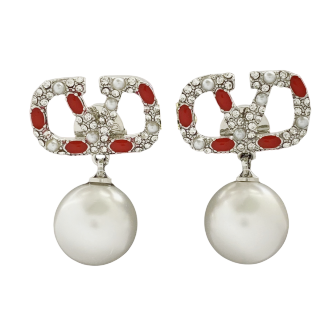 VTE040 valentino pearl drop earrings - ccjewelryacc