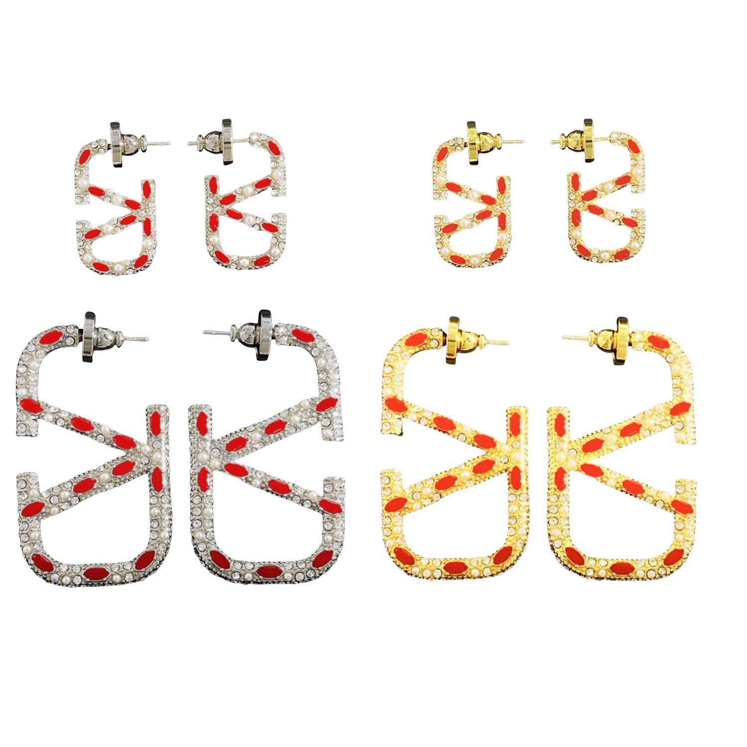 VTE037 V logo Earrings - ccjewelryacc