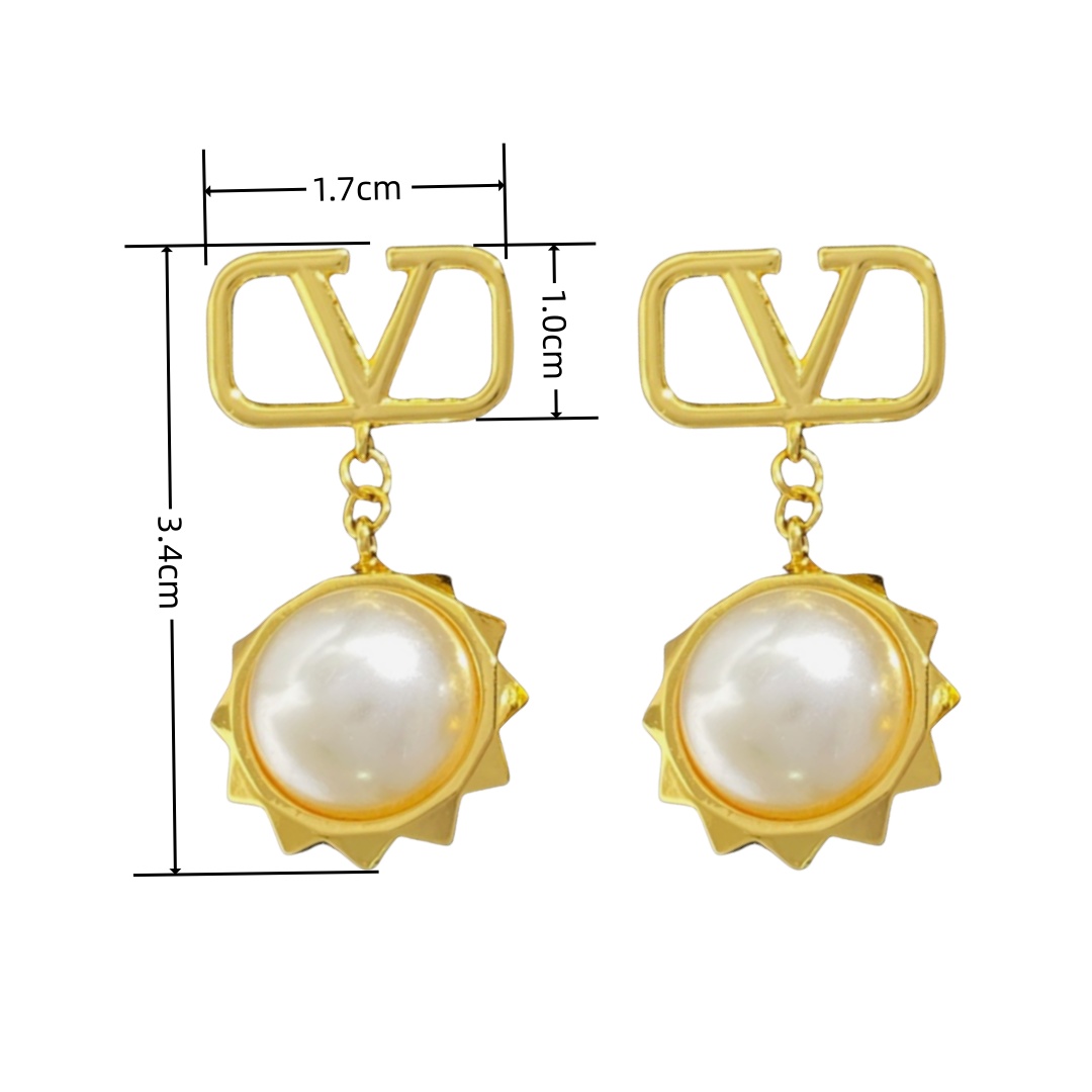 VTE055 valentino pearl drop earrings - ccjewelryacc