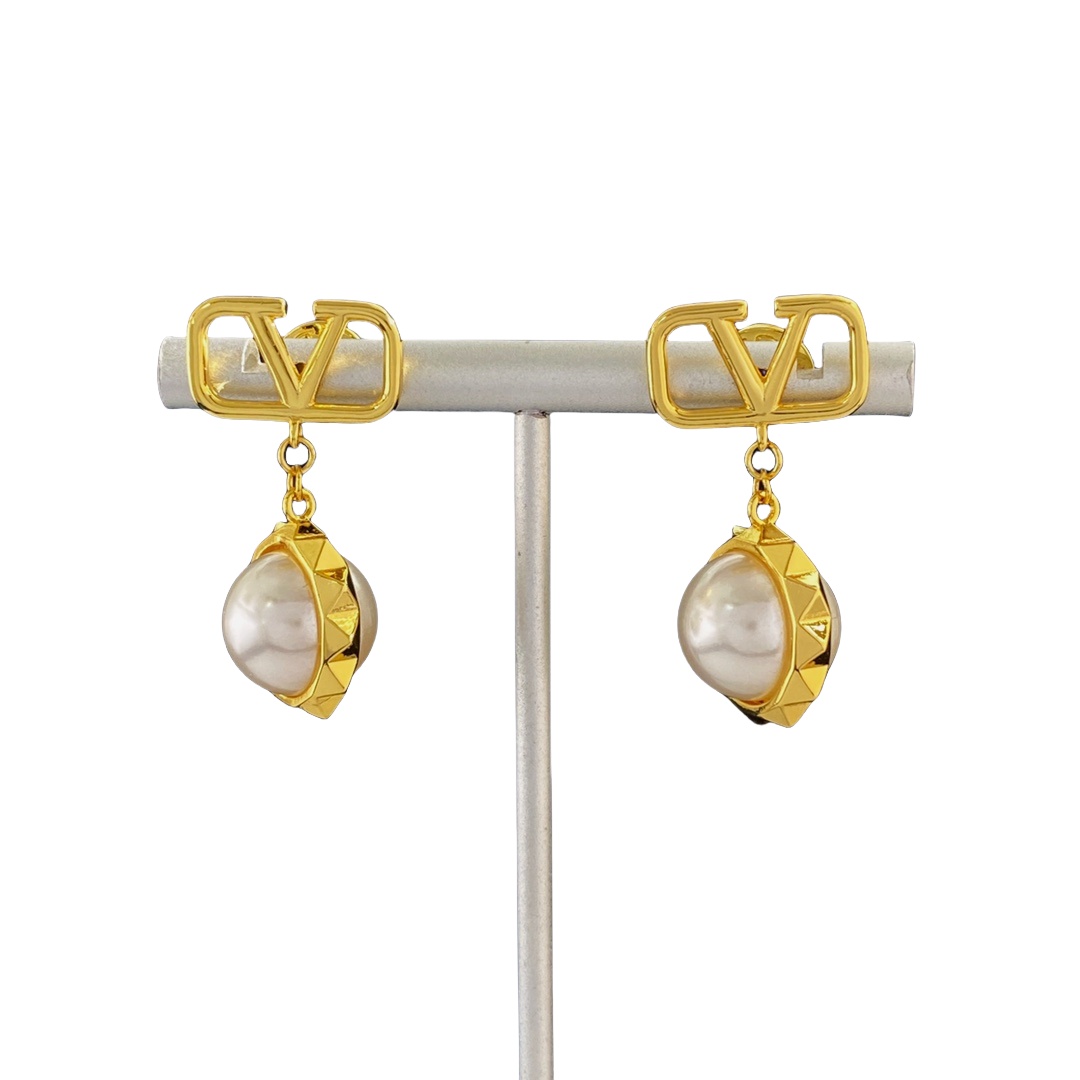 VTE055 valentino pearl drop earrings - ccjewelryacc