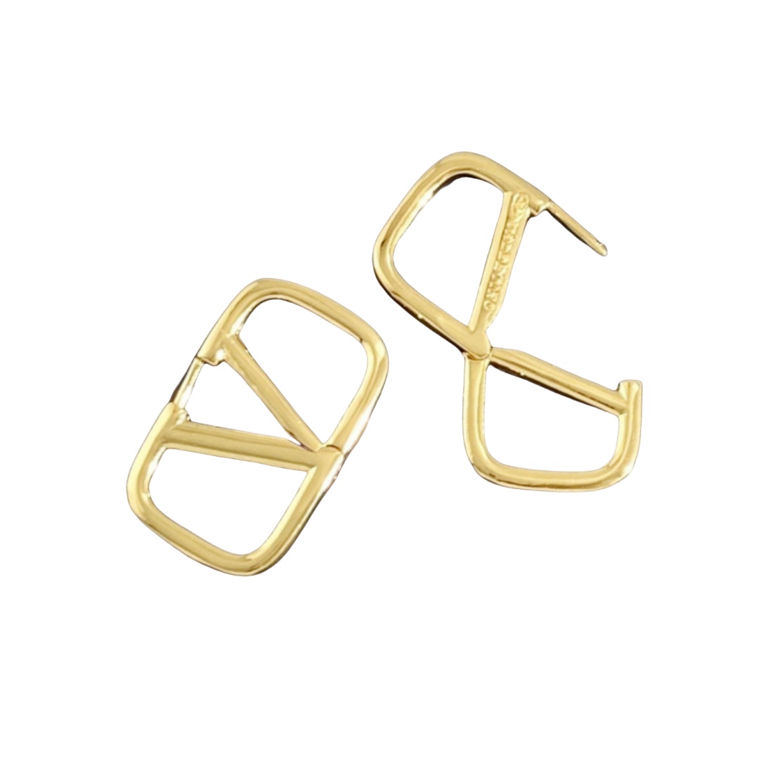 VTE051 Valentino Vlogo signature metal earrings - ccjewelryacc