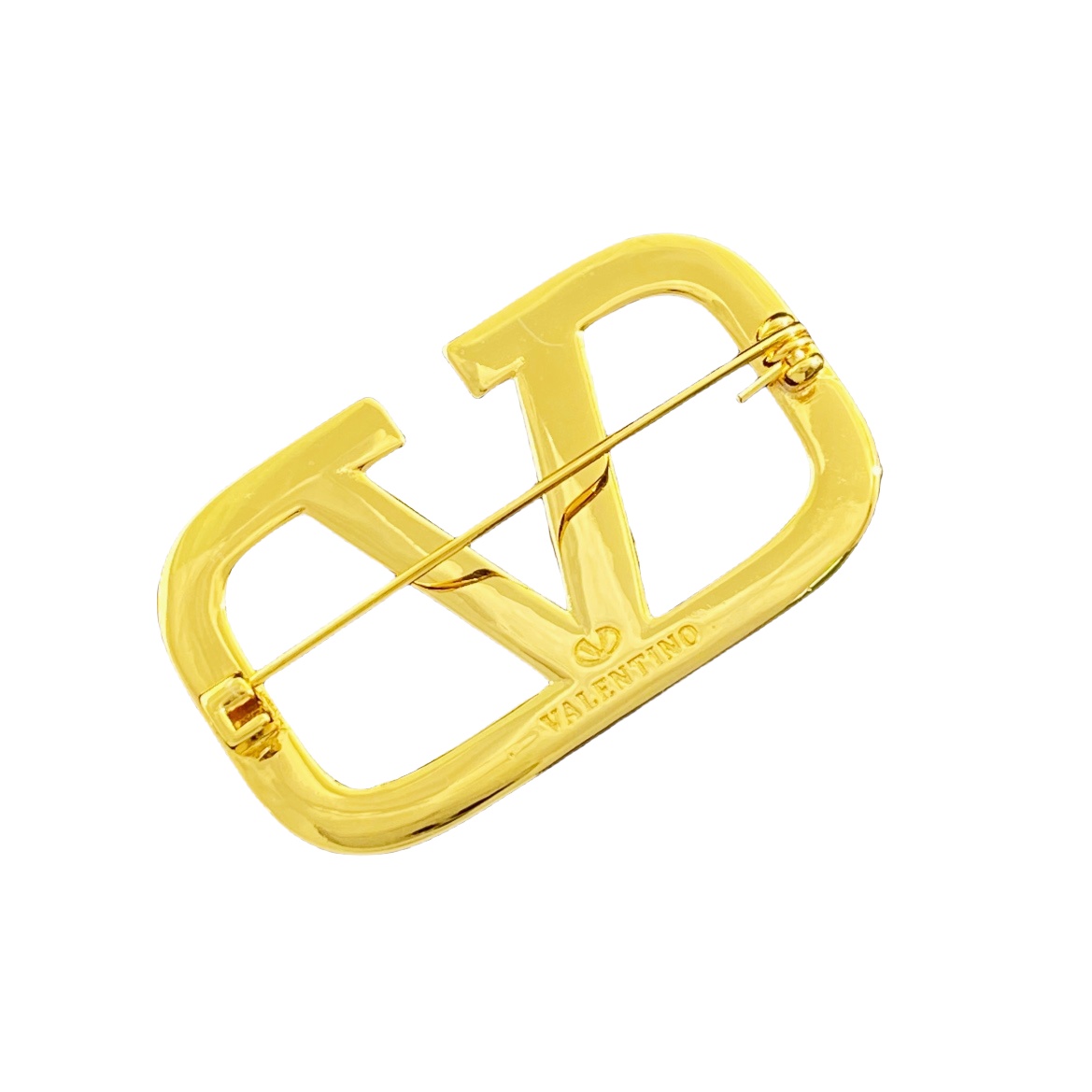 VTB002 Valentino Garavani VLogo Signature Crystal Brooch Pin - ccjewelryacc