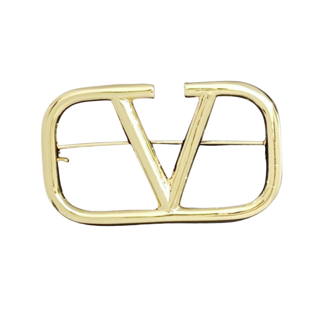 VTB005 VLOGO SIGNATURE METAL BROOCH - ccjewelryacc