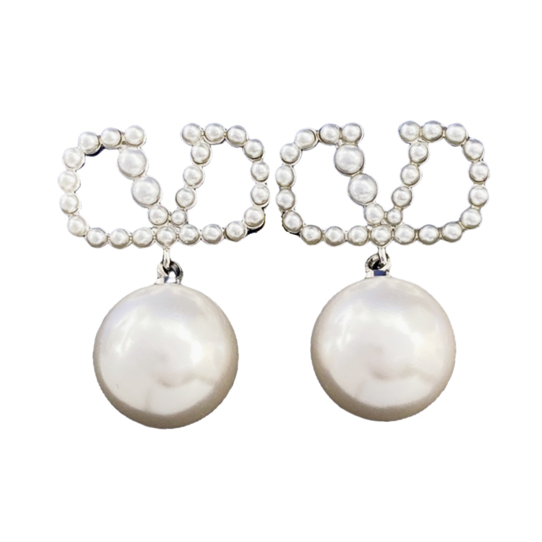 VTE067 valentino pearl drop earrings - ccjewelryacc