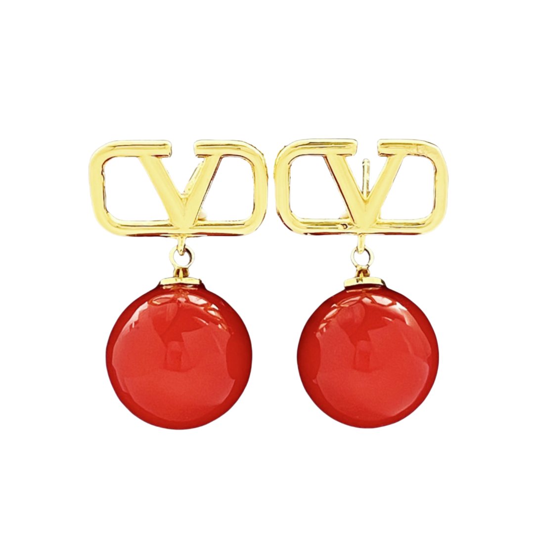 VTE083 Red valentino earrings - ccjewelryacc