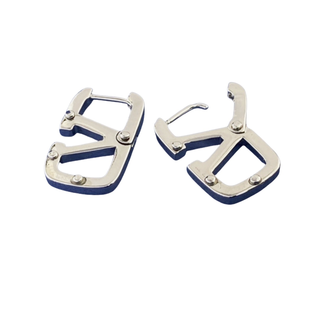 VTE066 vlogo signature metal earrings - ccjewelryacc