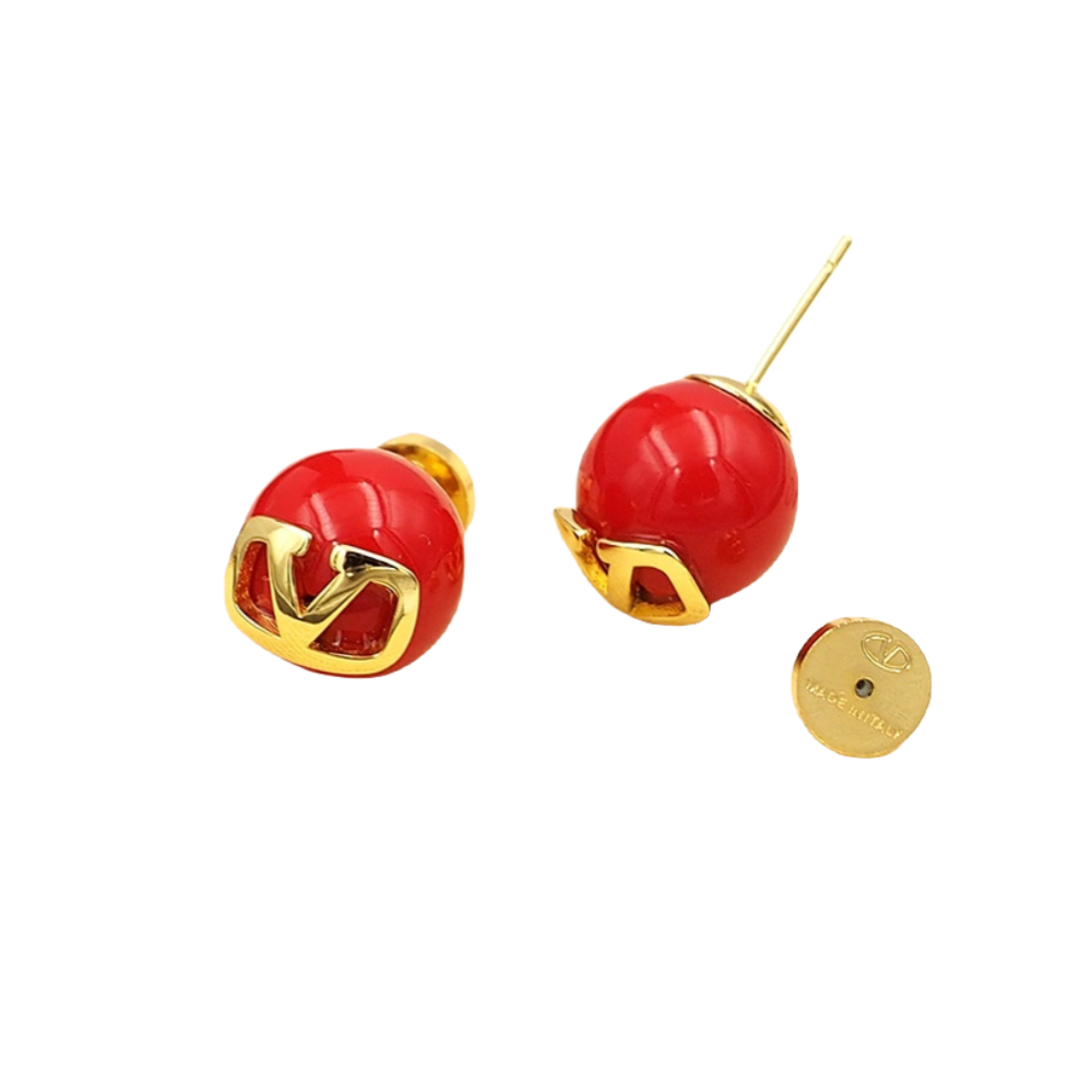 VTE083 Red valentino earrings - ccjewelryacc