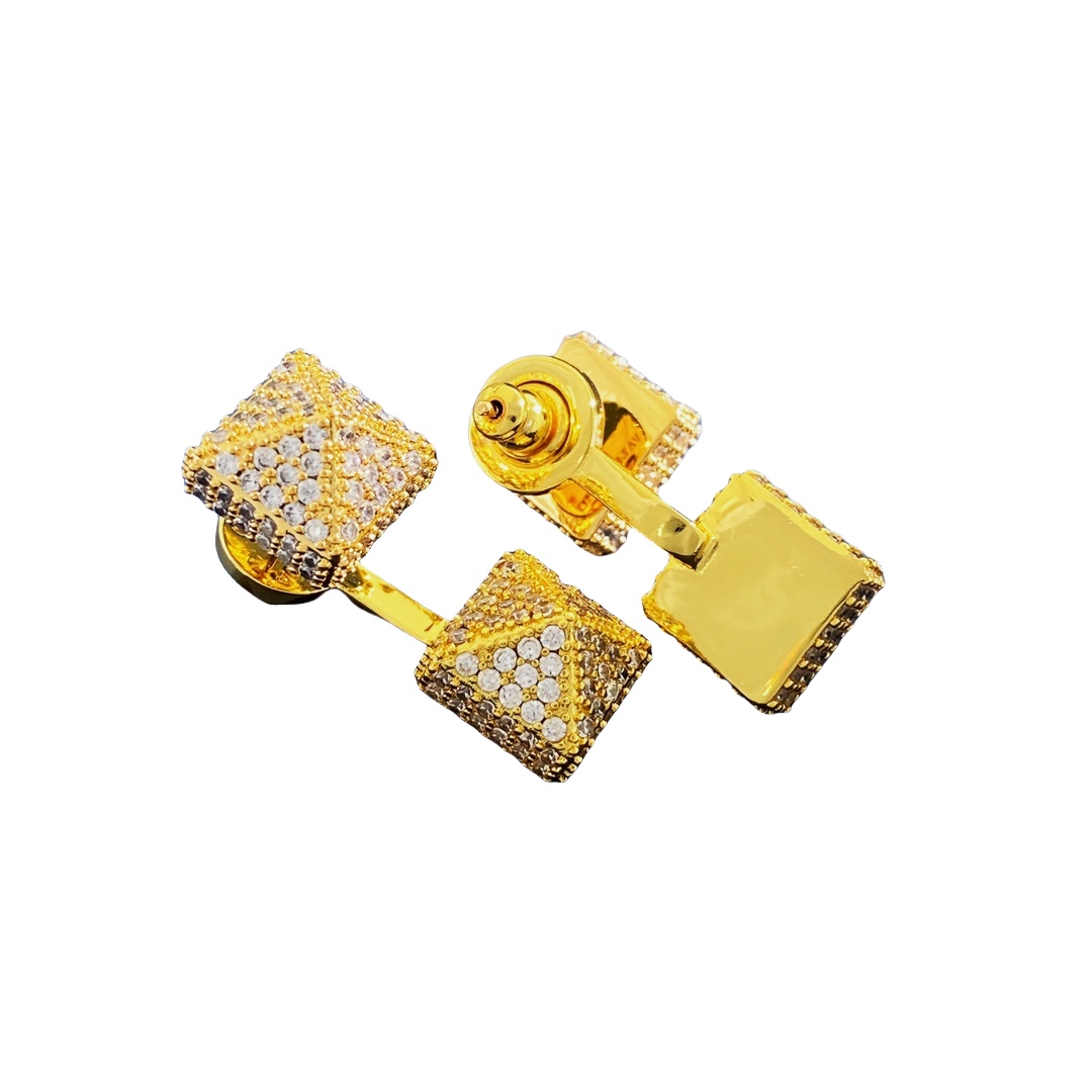 VTE071 Valentino rockstud earrings in metal and crystal - ccjewelryacc