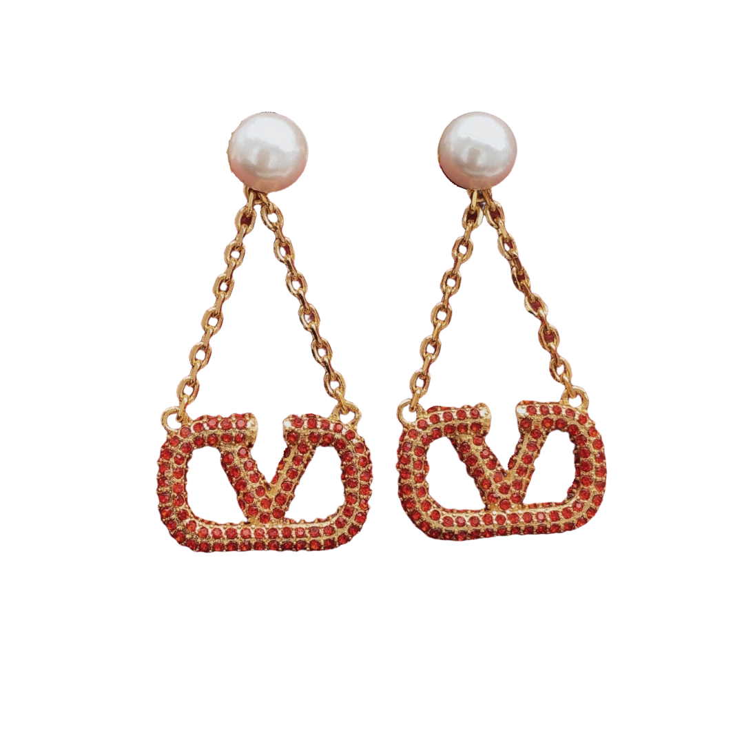 VTE075 Valentino v earrings - ccjewelryacc