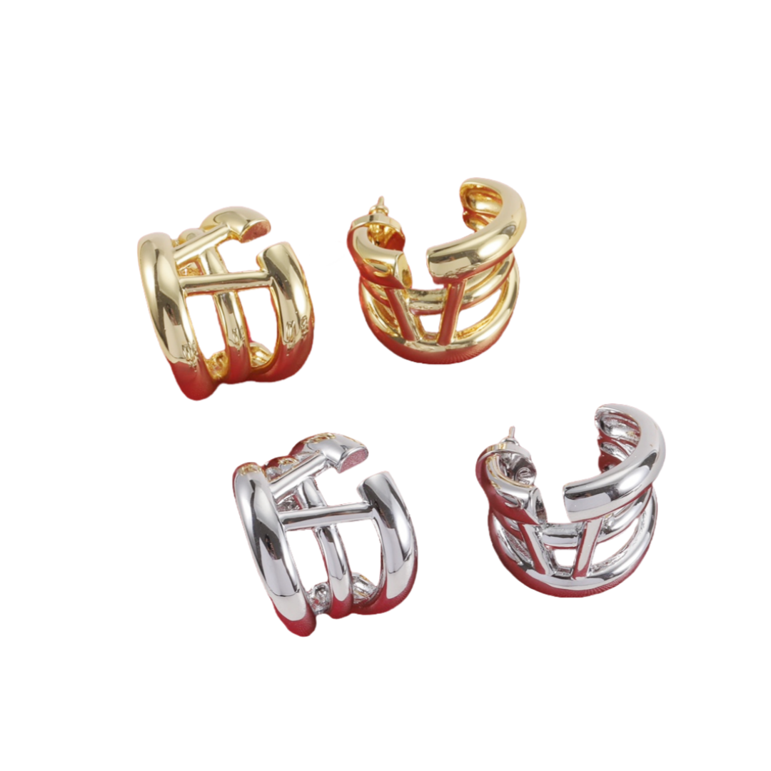 VTE064 valentino hoops earrings in metal - ccjewelryacc