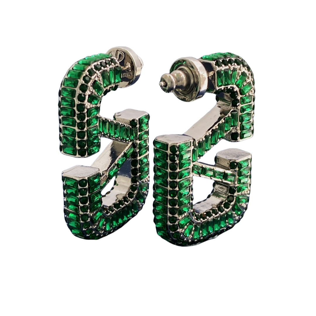 VTE062 V logo earrings - ccjewelryacc