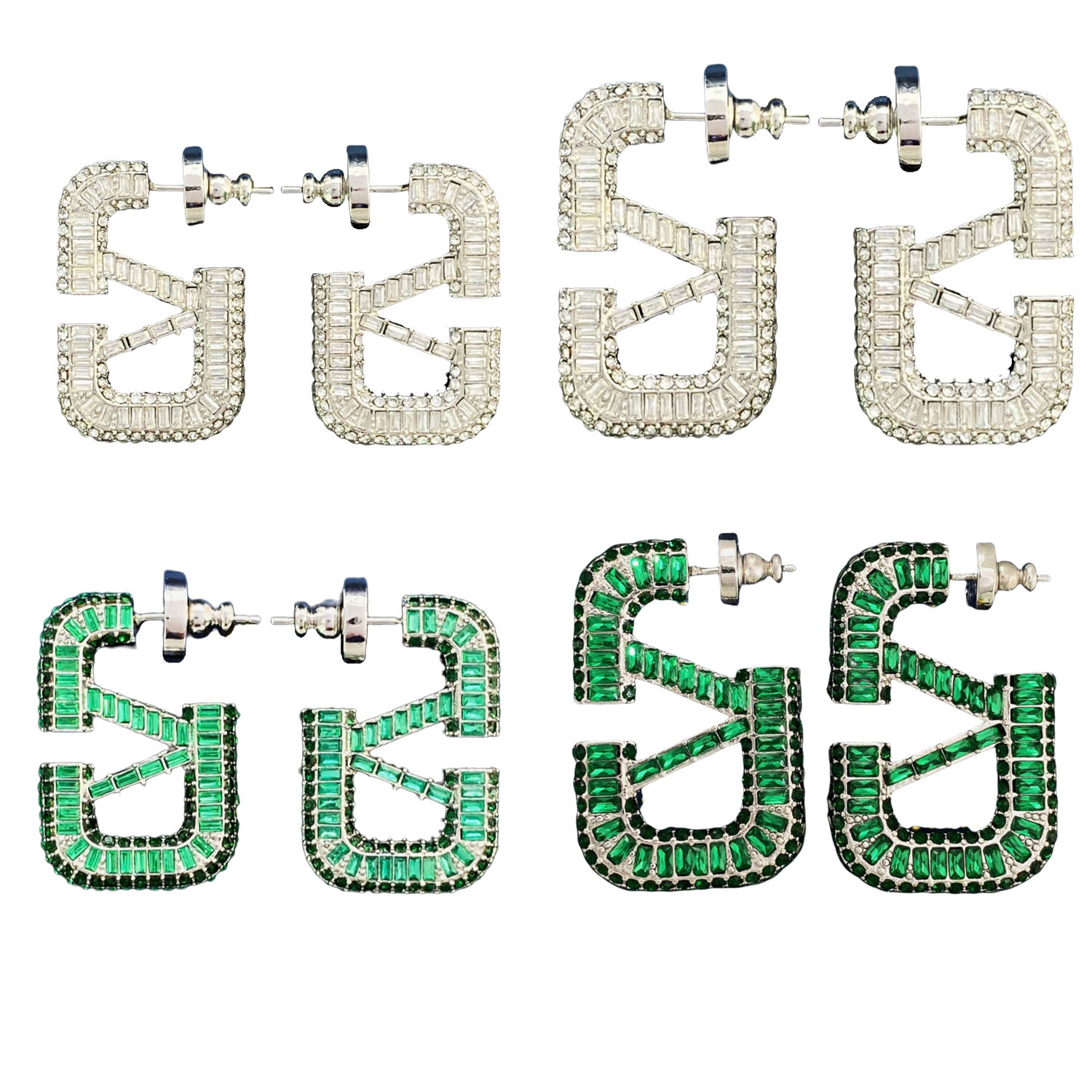 VTE062 V logo earrings - ccjewelryacc