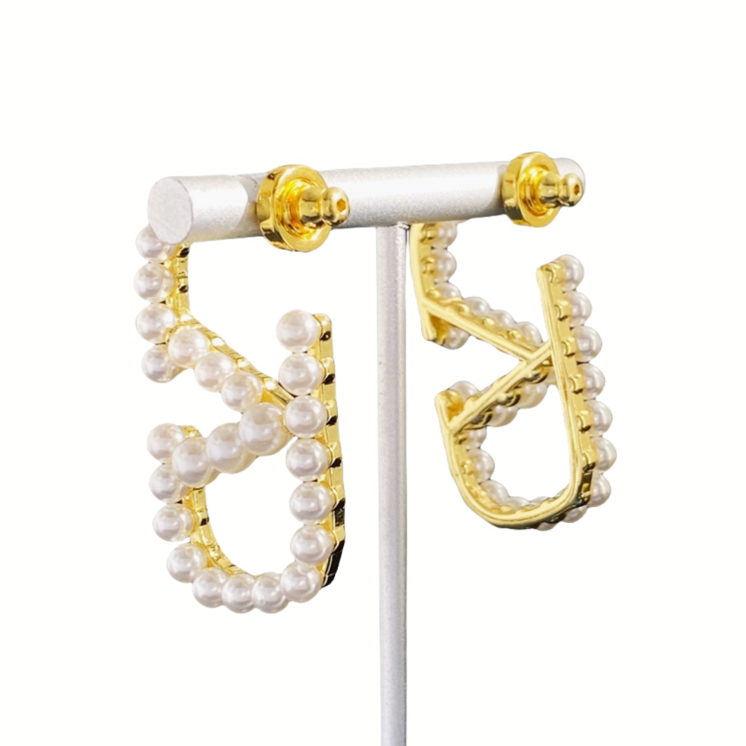 VTE070 Valentino earrings pearl - ccjewelryacc
