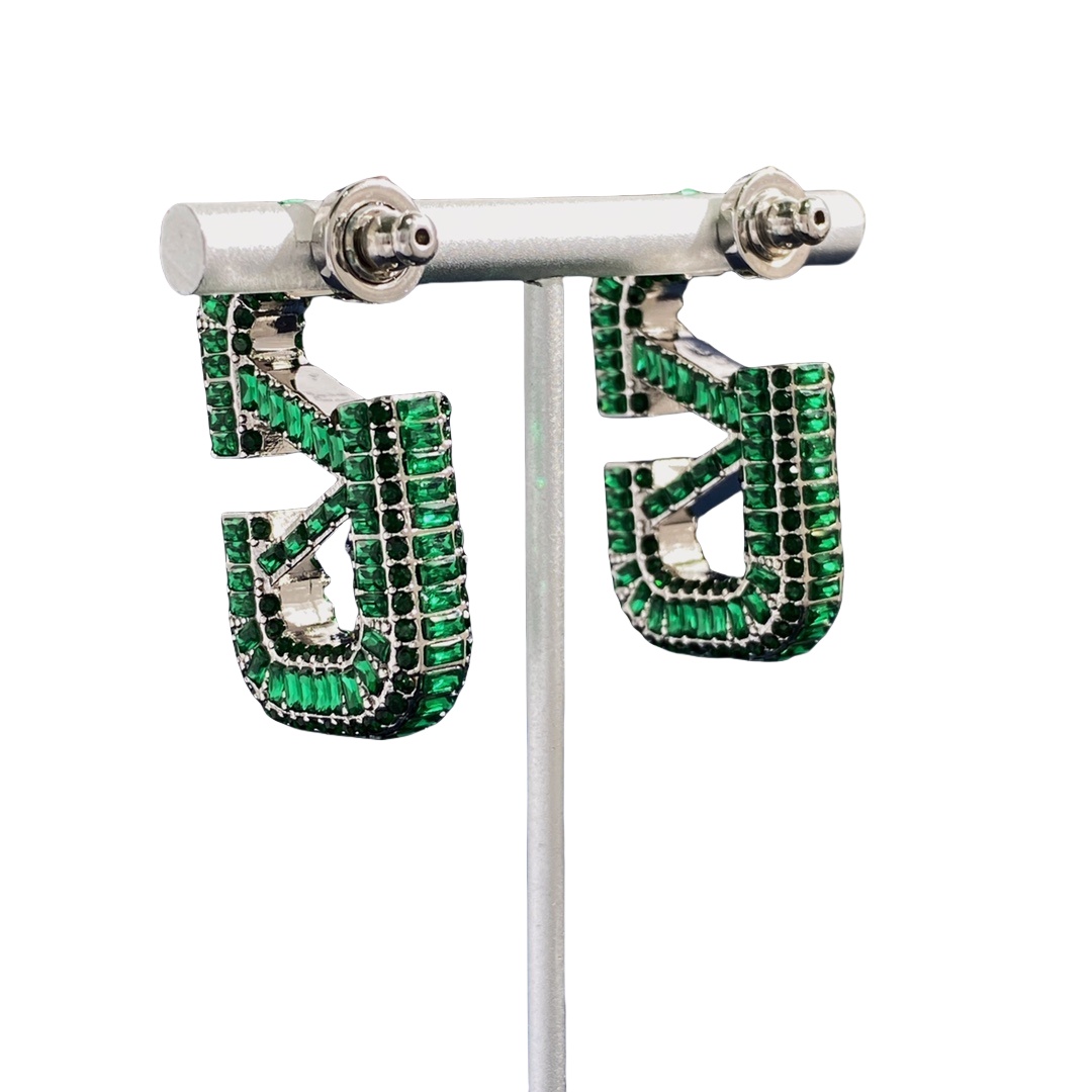VTE062 V logo earrings - ccjewelryacc