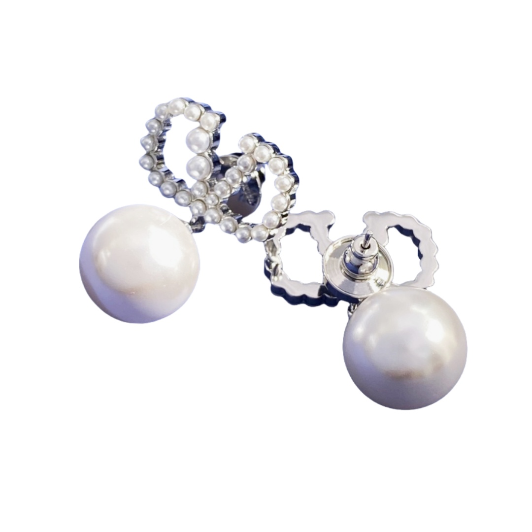 VTE067 valentino pearl drop earrings - ccjewelryacc