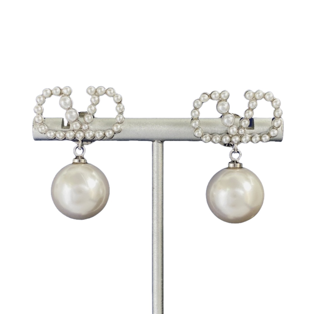 VTE067 valentino pearl drop earrings - ccjewelryacc