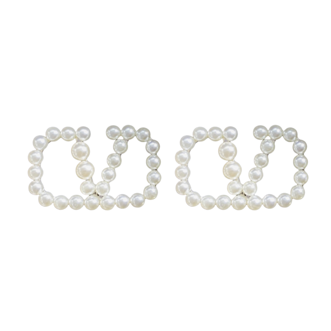 VTE065 valentino pearl stud earrings - ccjewelryacc