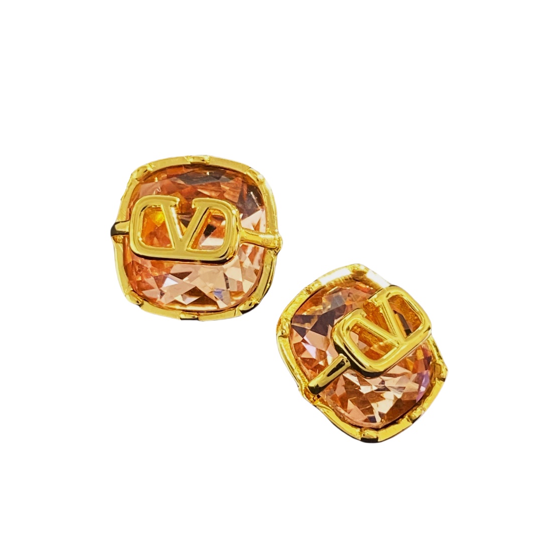 VTE063 vlogo signature earrings with Swarovski Crystals in a Six-Claws Set - ccjewelryacc