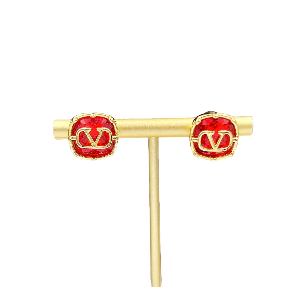 VTE063 vlogo signature earrings with Swarovski Crystals in a Six-Claws Set - ccjewelryacc