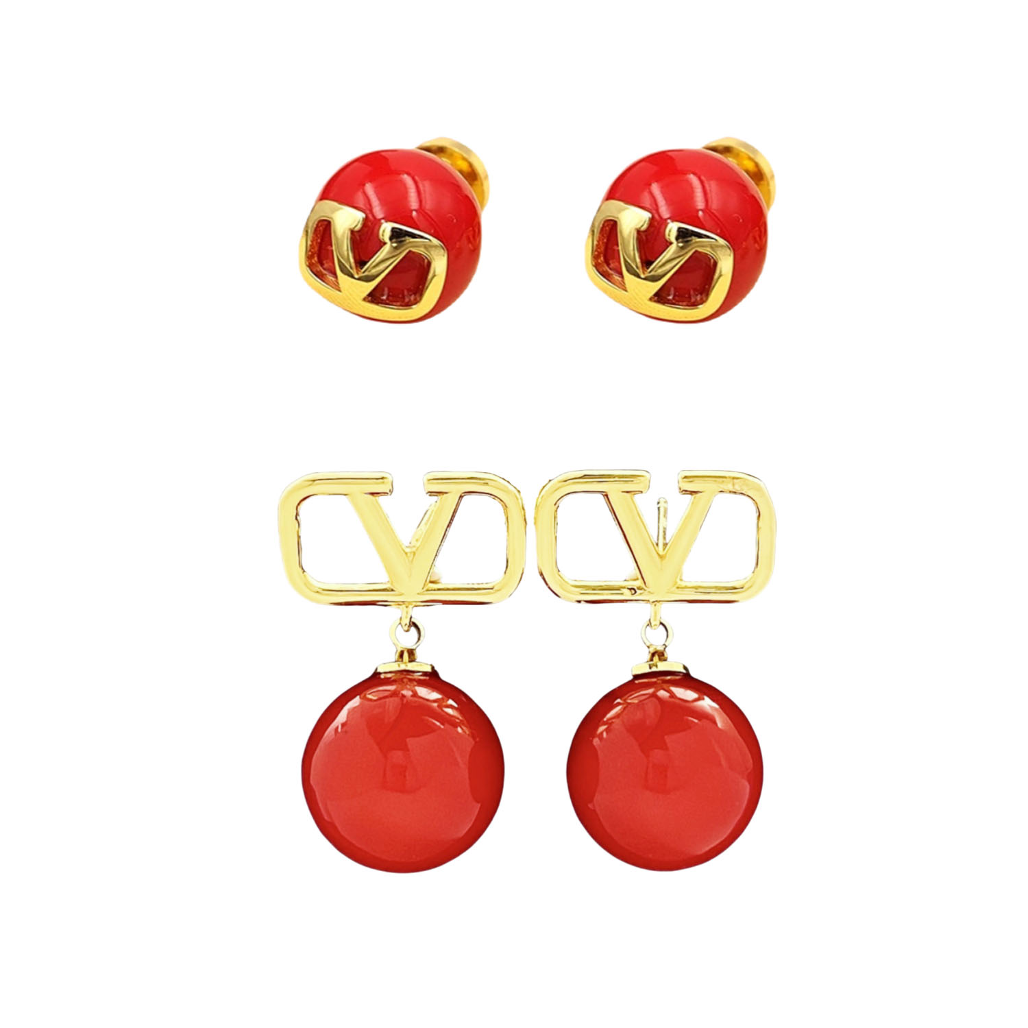 VTE083 Red valentino earrings - ccjewelryacc