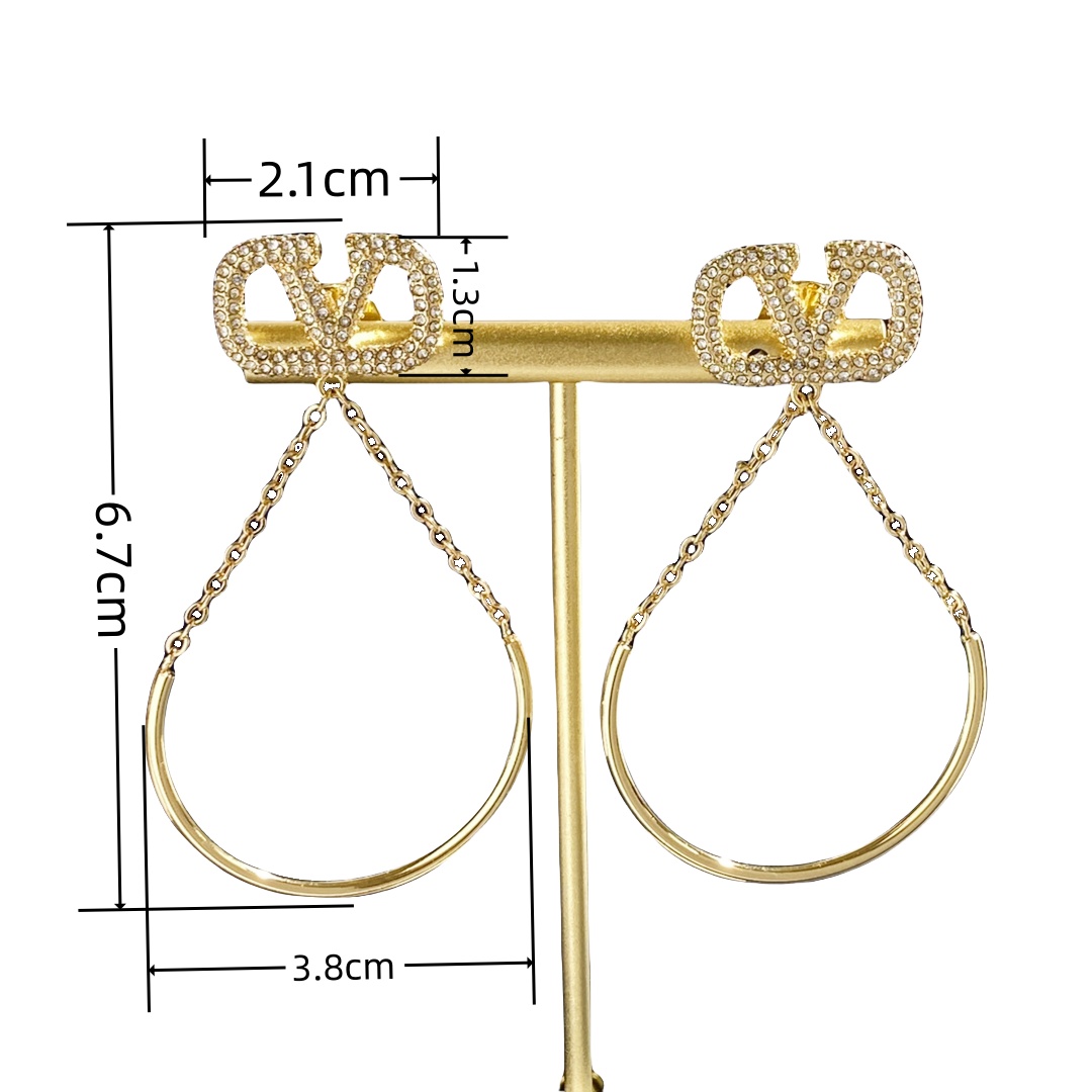 VTE072 Vlogo signature metal earrings - ccjewelryacc