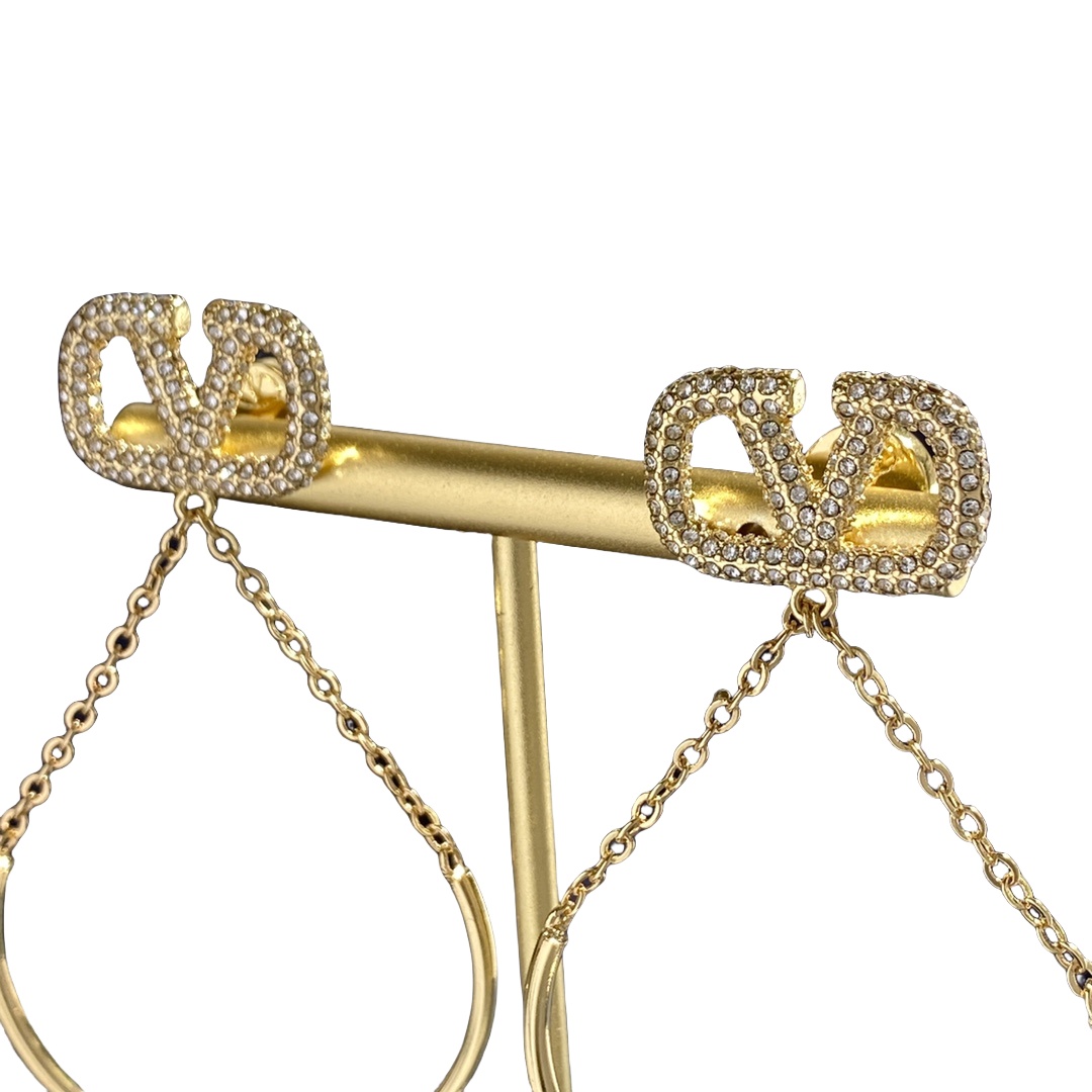 VTE072 Vlogo signature metal earrings - ccjewelryacc