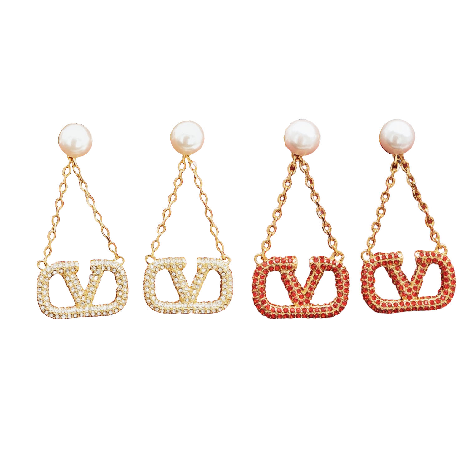 VTE075 Valentino v earrings - ccjewelryacc