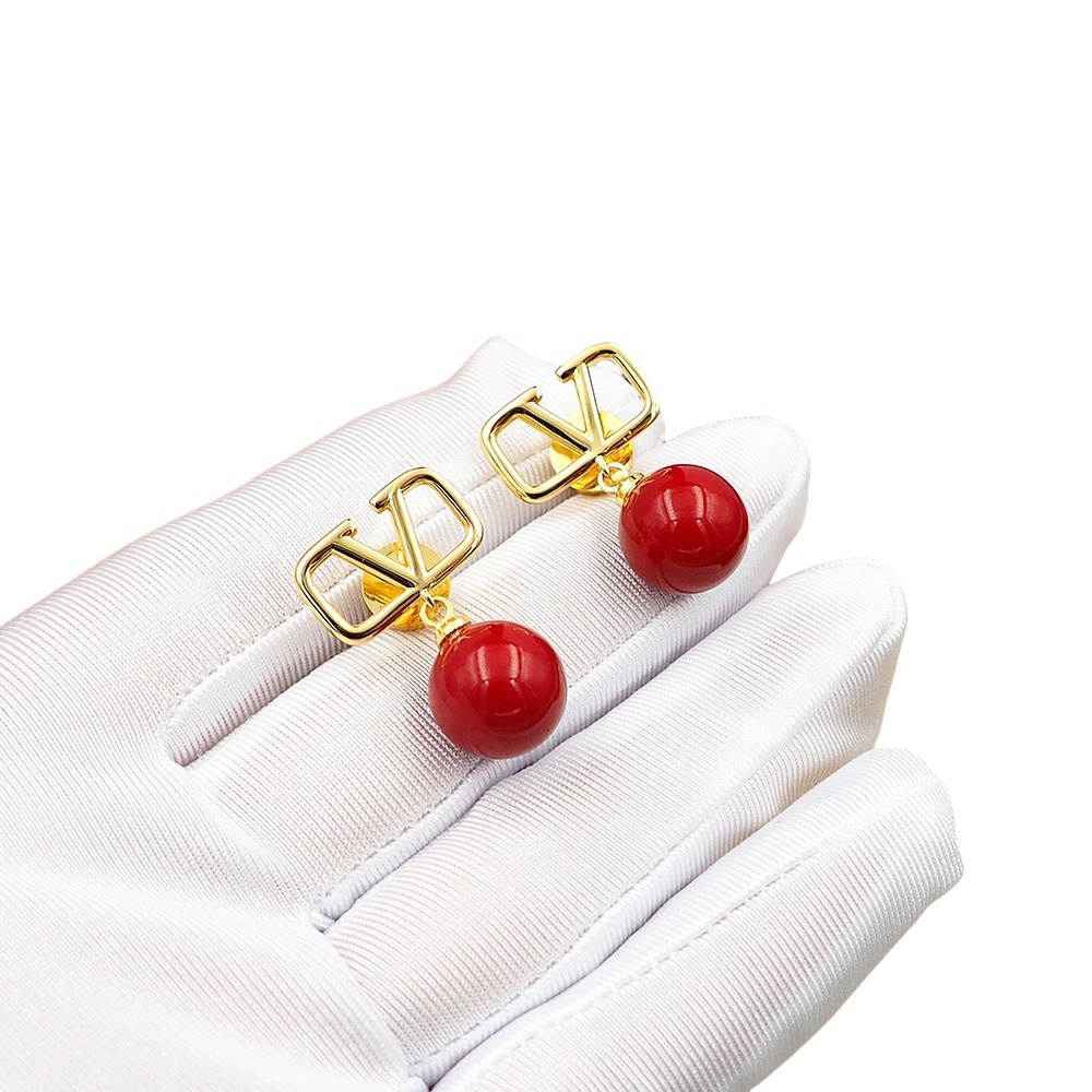 VTE083 Red valentino earrings - ccjewelryacc