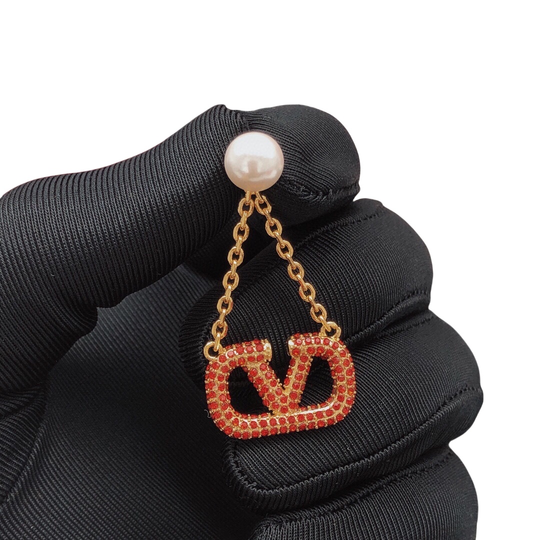 VTE075 Valentino v earrings - ccjewelryacc