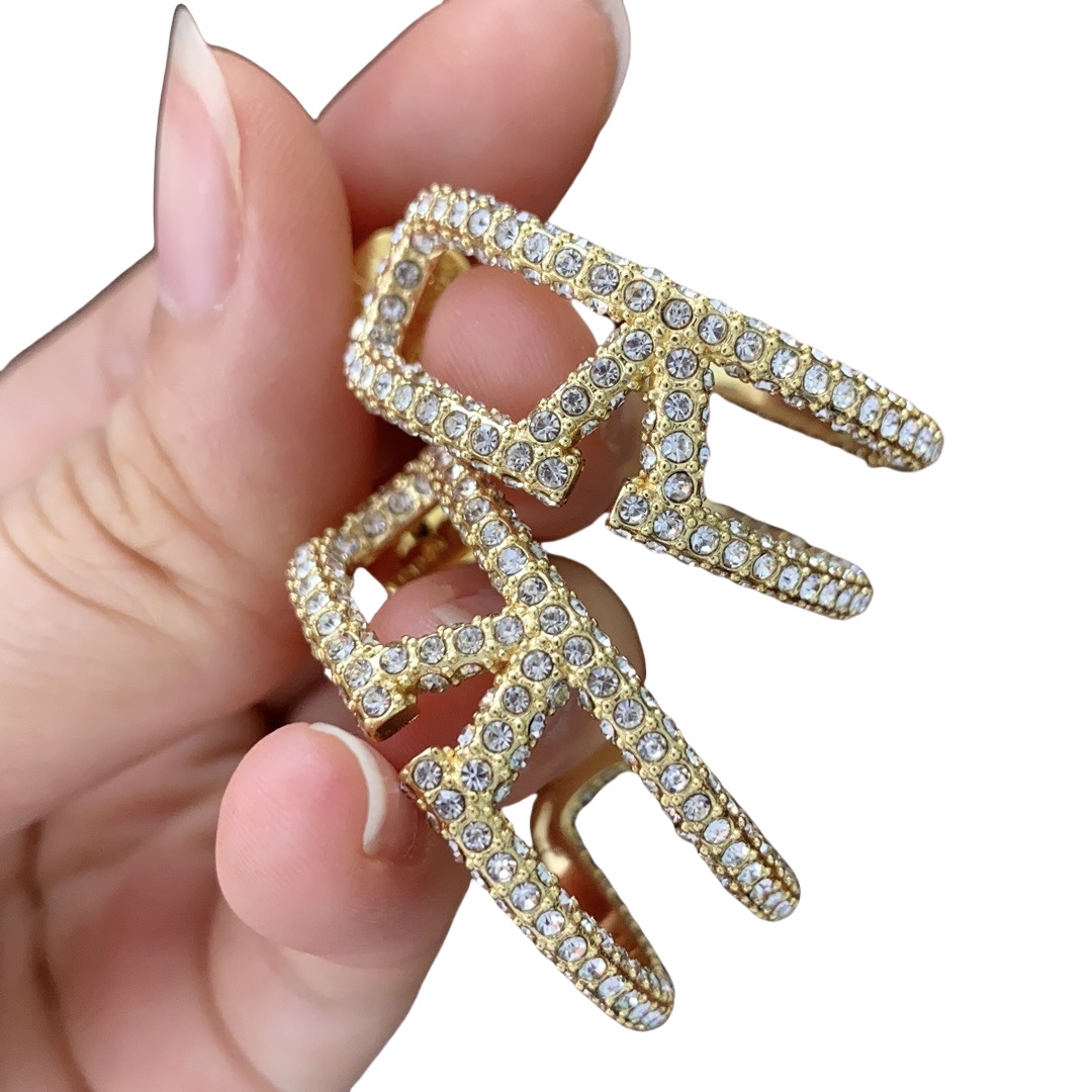 VTE088 valentino hoop earrings in metal and crystal - ccjewelryacc