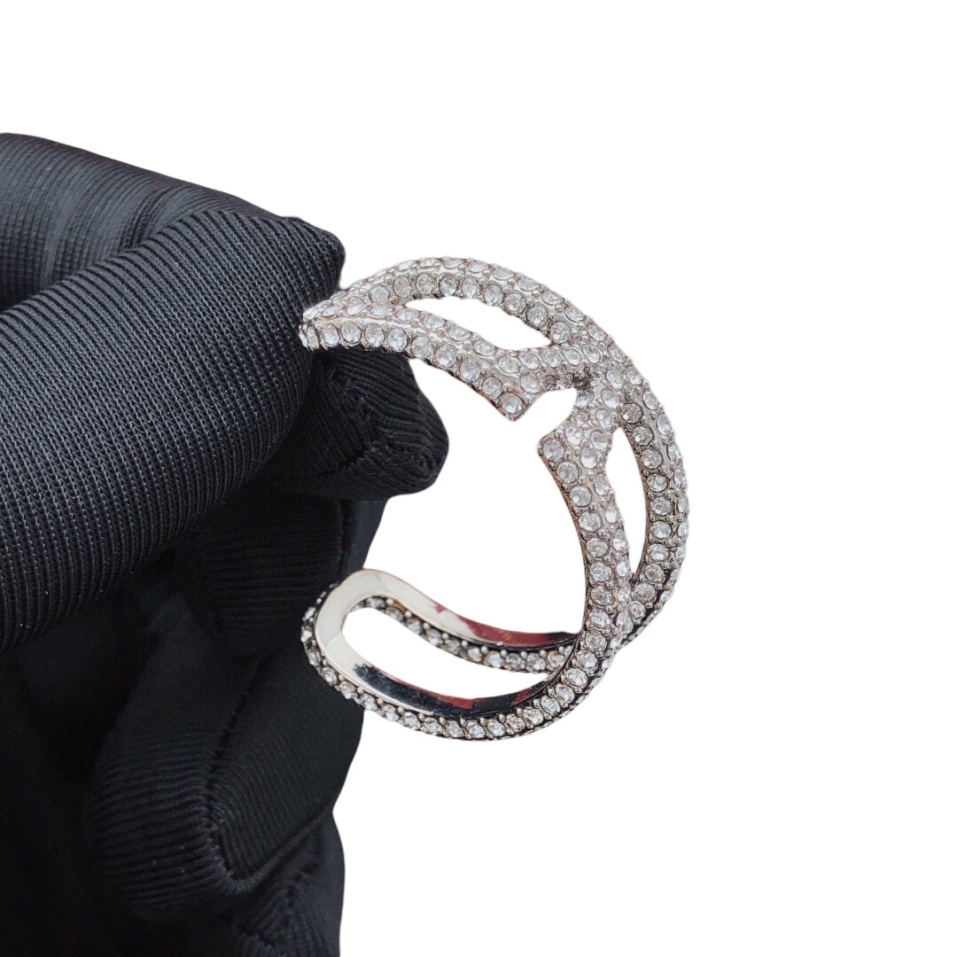 VTE088 valentino hoop earrings in metal and crystal - ccjewelryacc