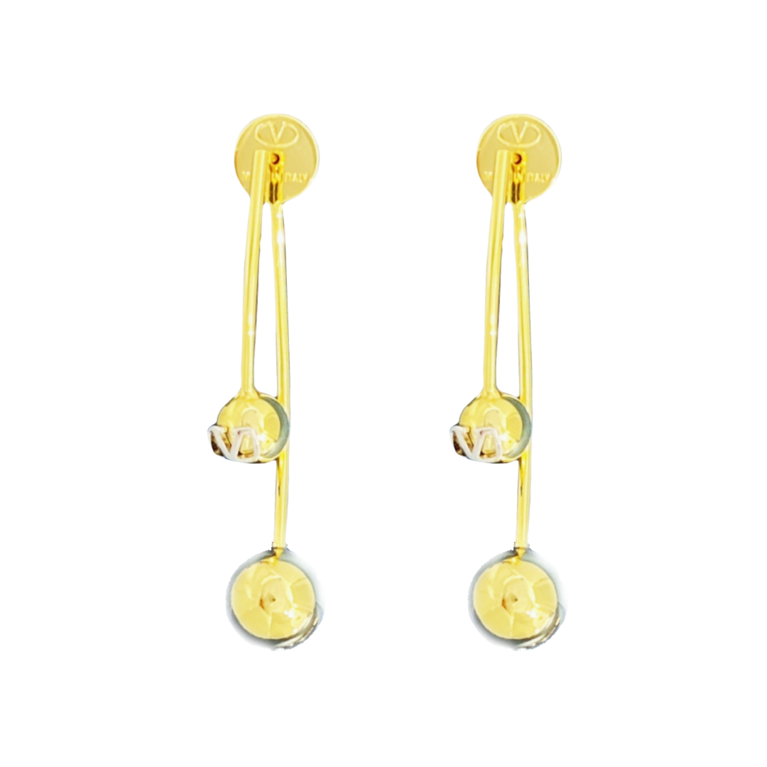 VTE089 V Logo tassels Earrings - ccjewelryacc