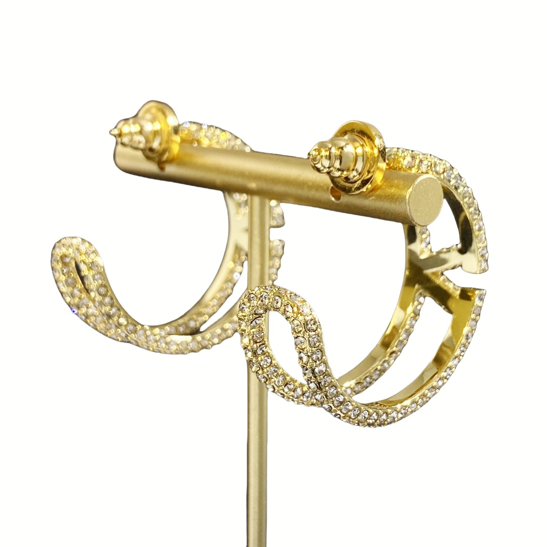 VTE088 valentino hoop earrings in metal and crystal - ccjewelryacc