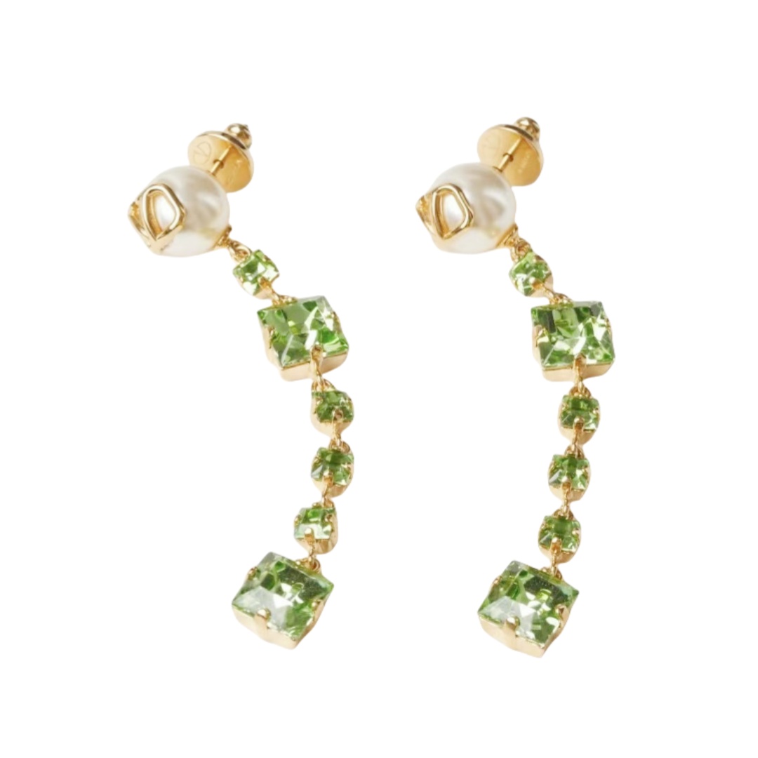 VTE090 Valentino the party tassel earrings with crystal and pearl - ccjewelryacc