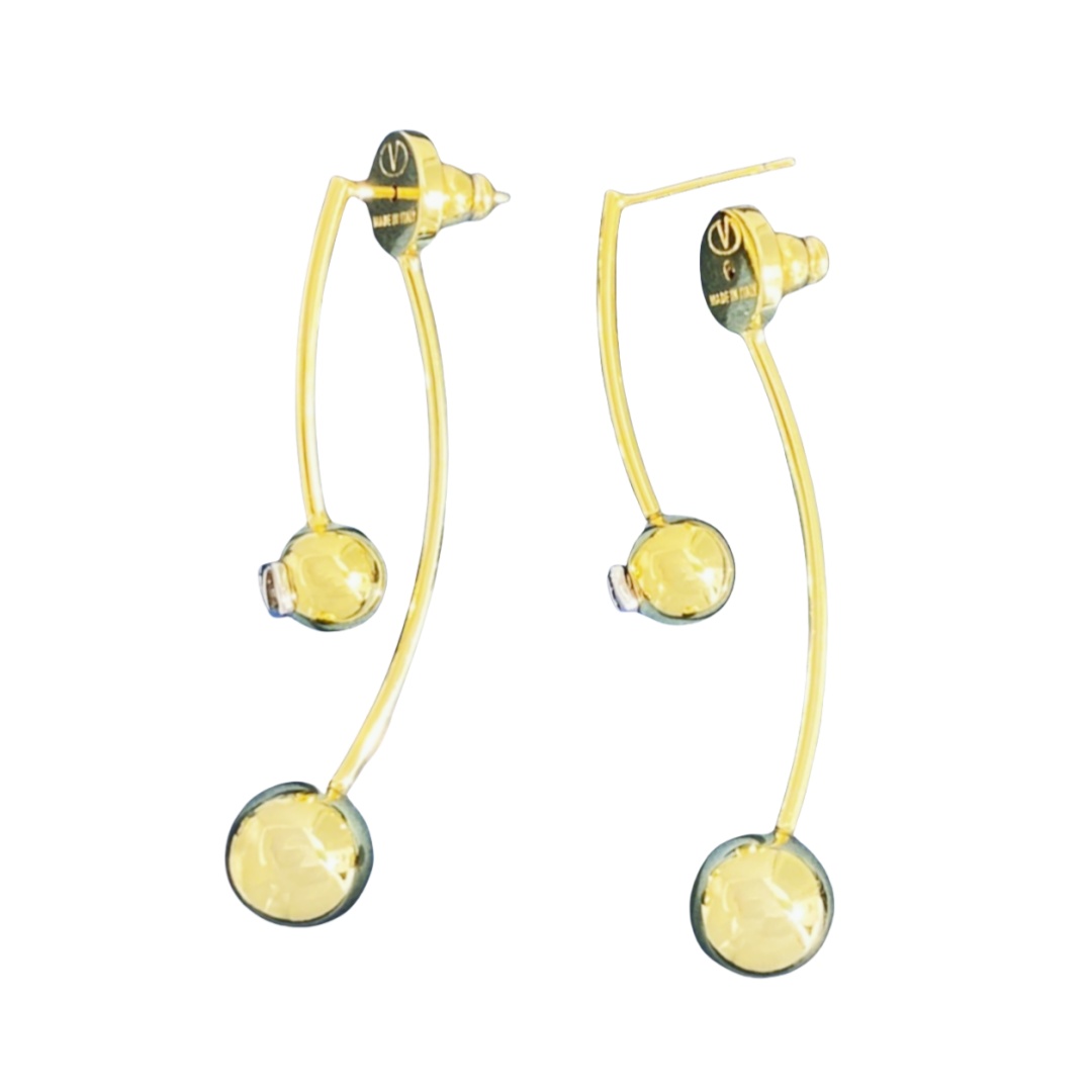 VTE089 V Logo tassels Earrings - ccjewelryacc