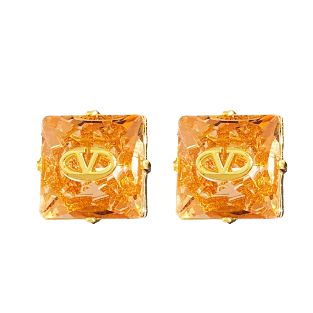 VTE085 Valentino V logo diamond earrings - ccjewelryacc