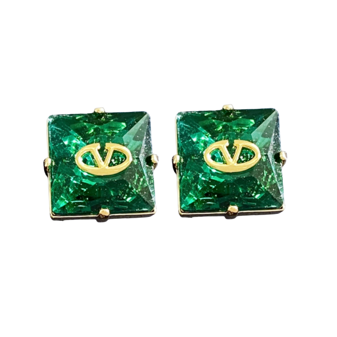 VTE085 Valentino V logo diamond earrings - ccjewelryacc
