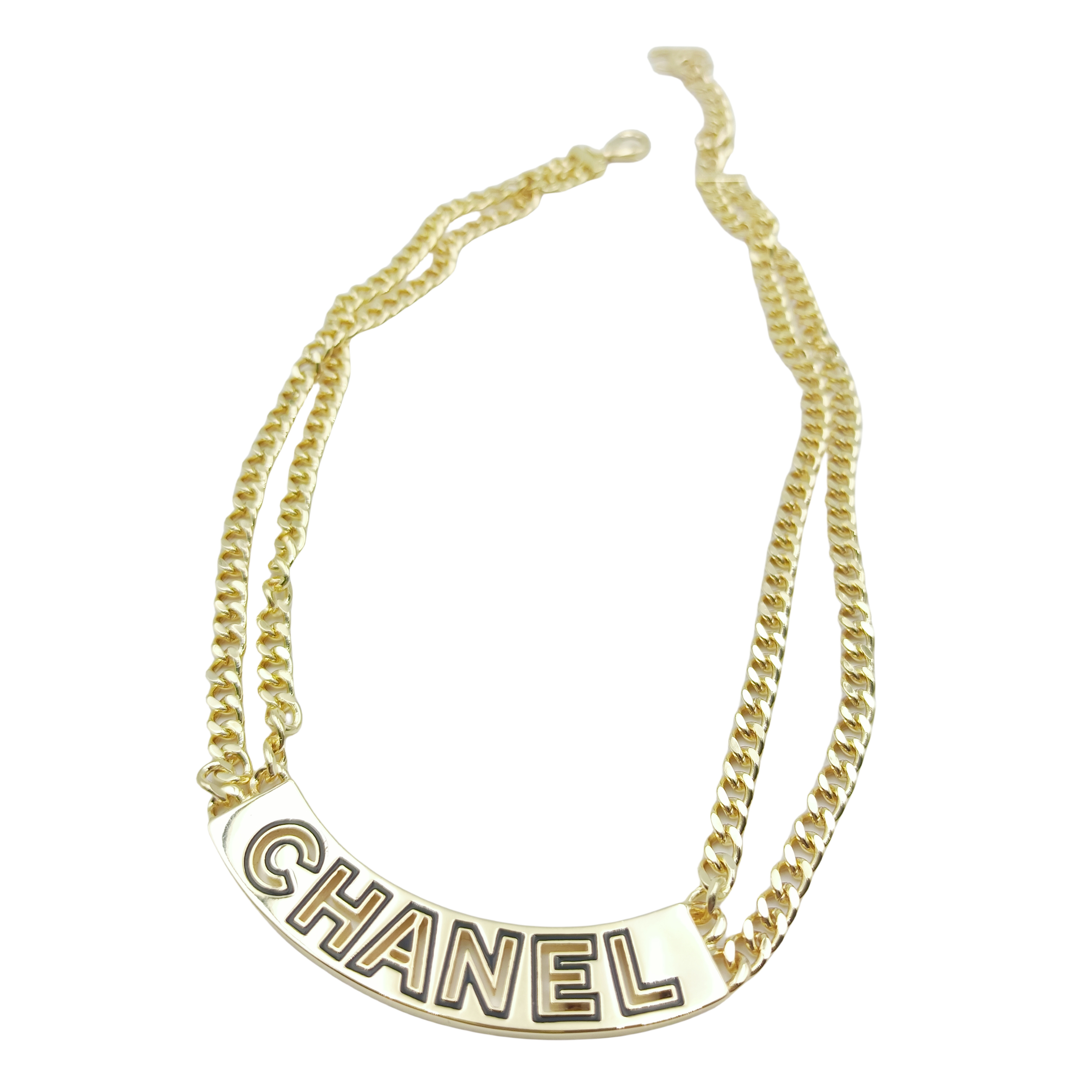 CCN448 CC Metal cc logo pendant necklace - ccjewelryacc