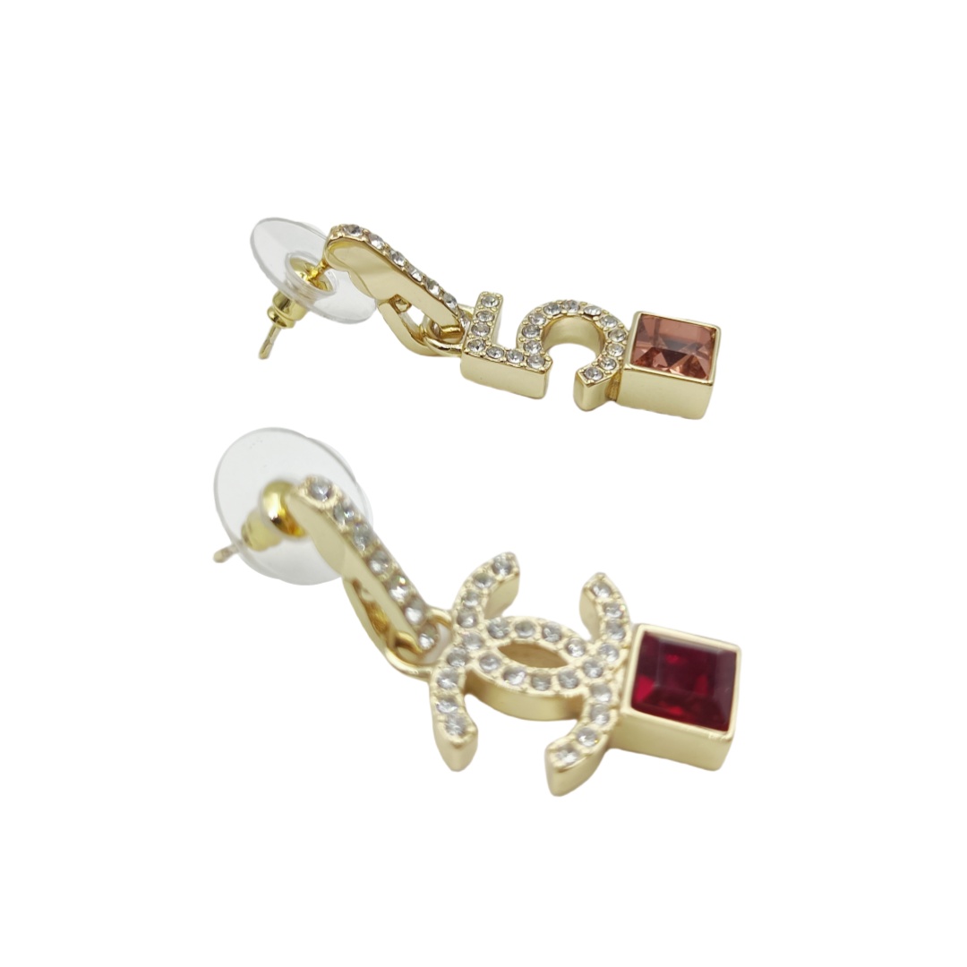 CCE249 Chanel No 5 earrings with crystal - ccjewelryacc
