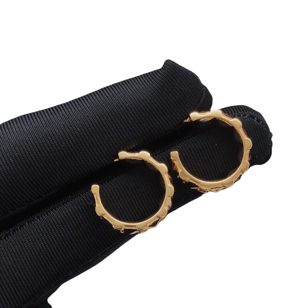 VTE093 Metal Gold /Pink Rockstud hoop earrings - ccjewelryacc