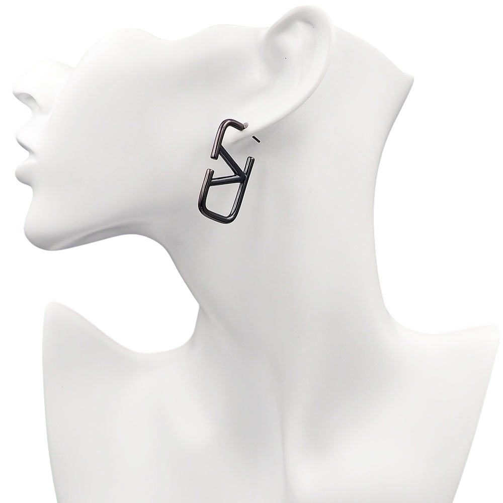 VTE108 3.5cm Meddle vlogo signature hoop earring in metal - ccjewelryacc