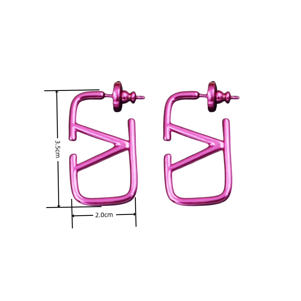 VTE108 3.5cm Meddle vlogo signature hoop earring in metal - ccjewelryacc