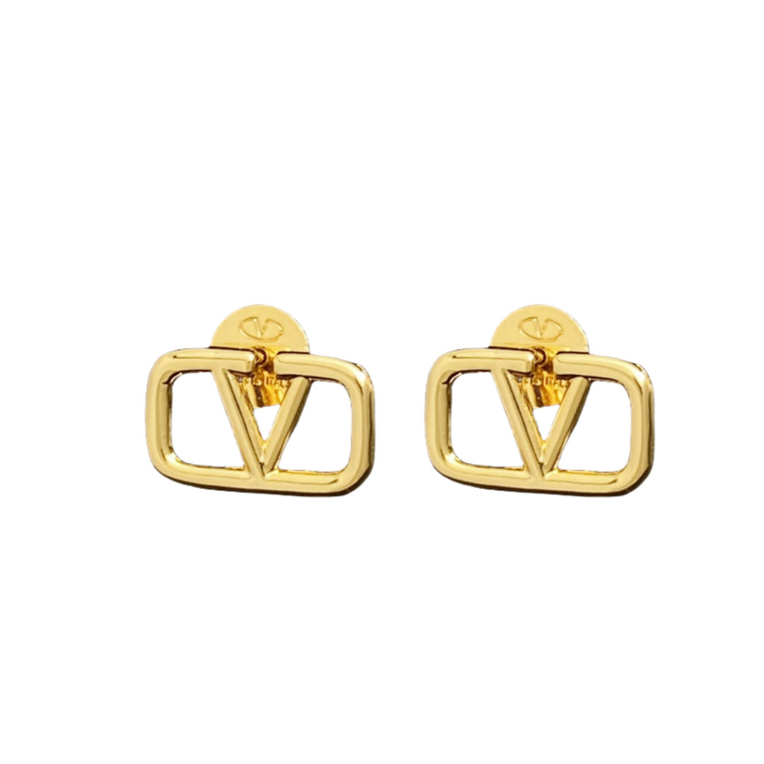 VTE130 Vlogo signature metal earrings - ccjewelryacc