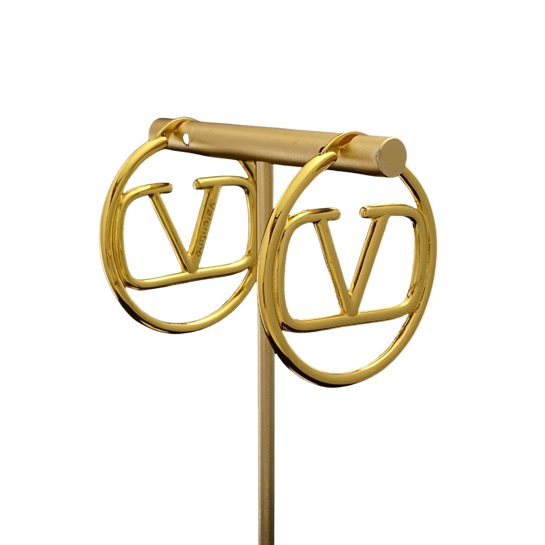 VTE129 Vlogo hoop earrings - ccjewelryacc
