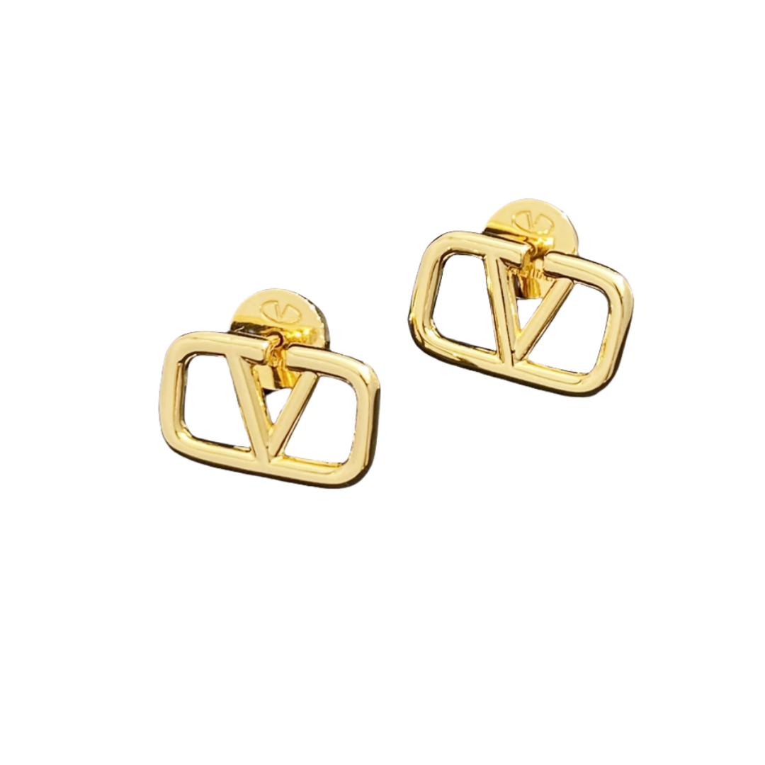 VTE130 Vlogo signature metal earrings - ccjewelryacc
