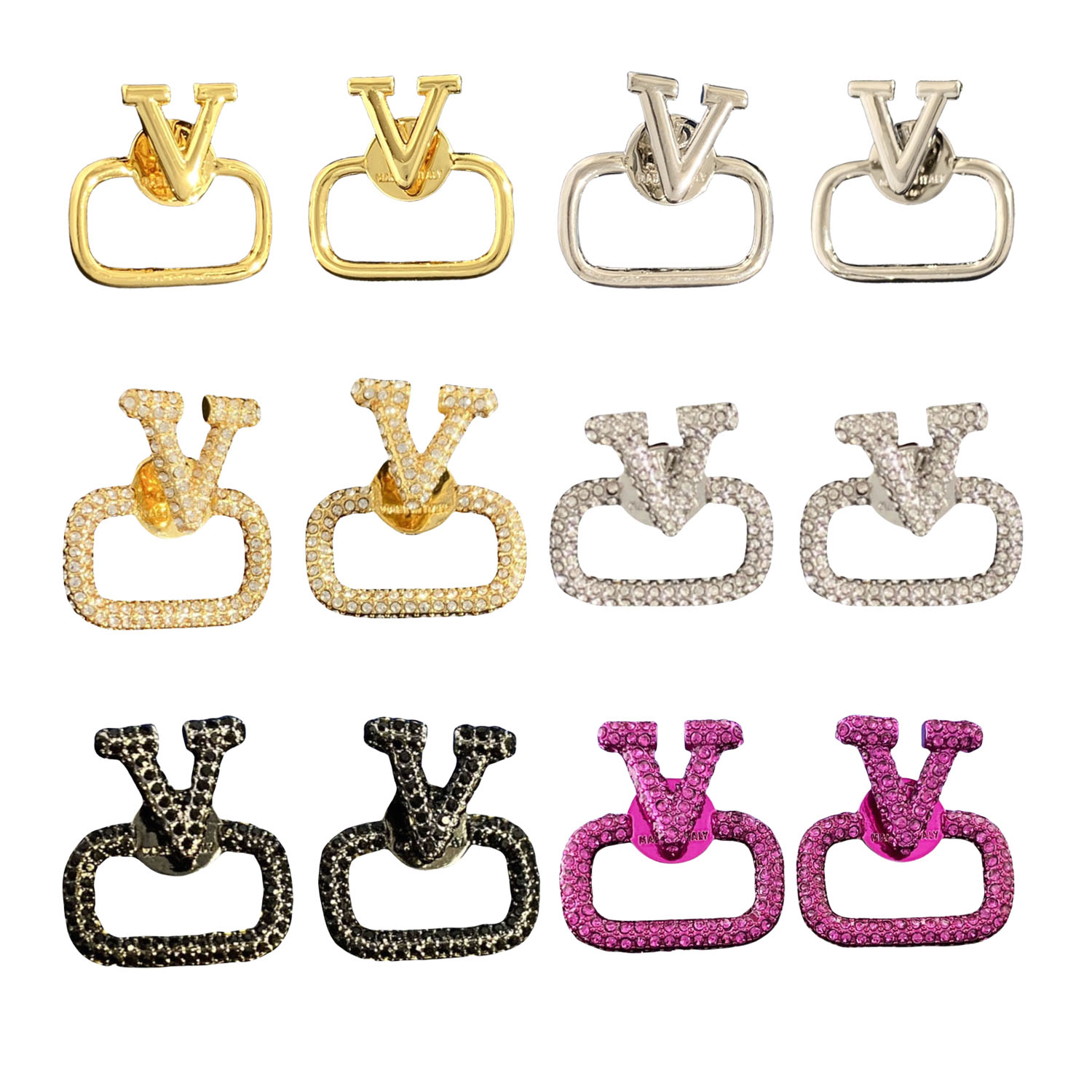 VTE021 v logo earrings - ccjewelryacc