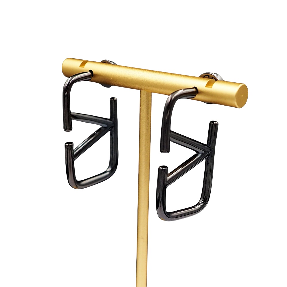 VTE108 3.5cm Meddle vlogo signature hoop earring in metal - ccjewelryacc